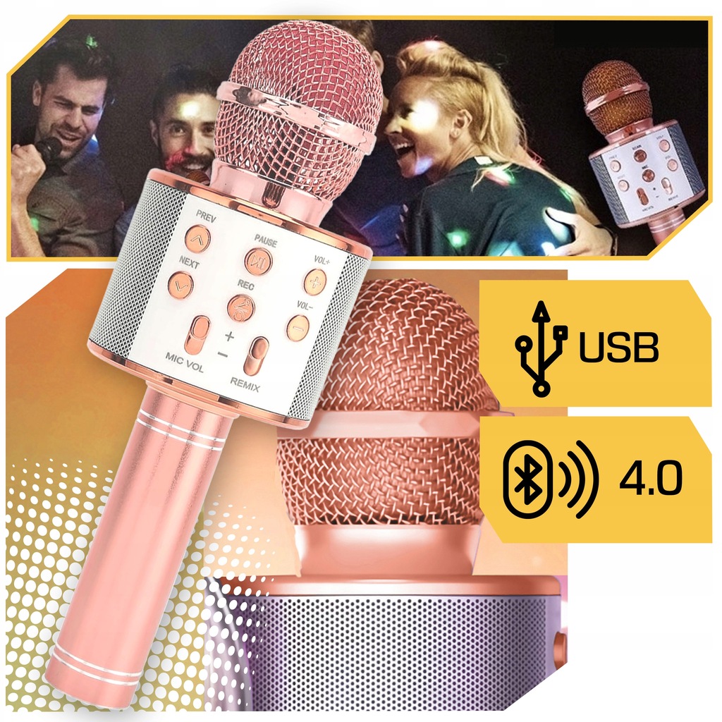 MIKROFON DLA DZIECI bezprzewodowy mikrofon KARAOKE mikrofon Z GŁOŚNIKIEM Rodzaj do karaoke